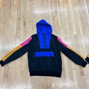 NX3 Windbreaker Pullover Jacket Black With Colorblock